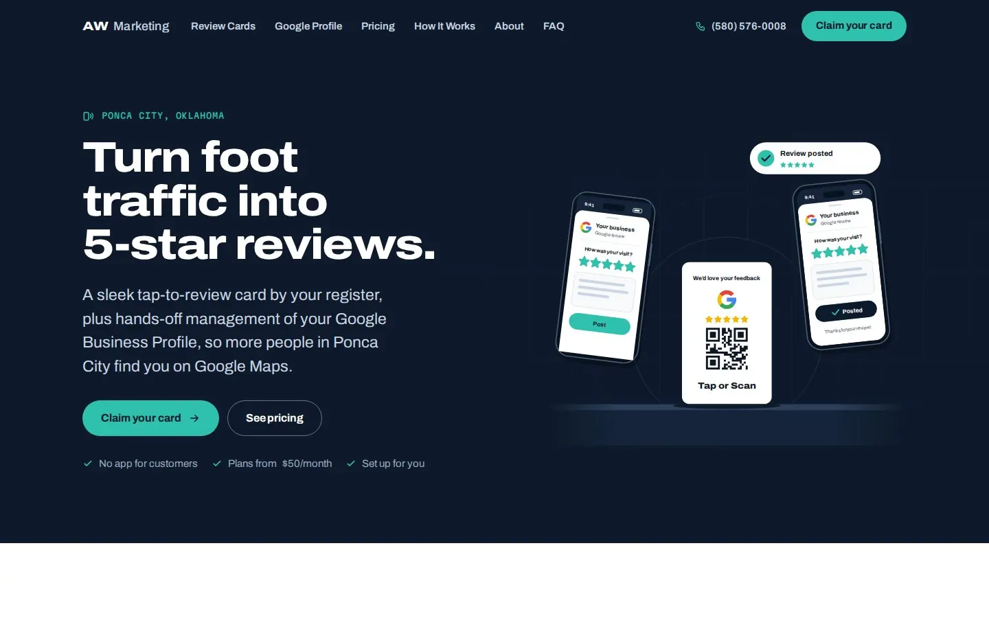 AW Marketing homepage at desktop width, 1440 pixels